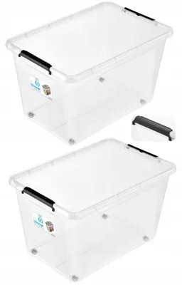 Produktbild von MOXOM Kunststoffbox 60L mit Deckel Organizer 2er Set