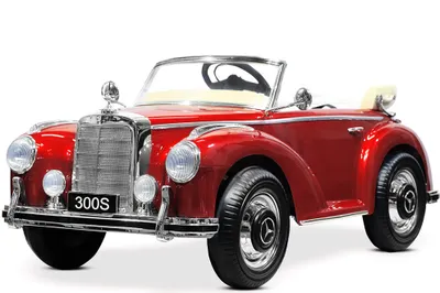 Produktbild von Kinder elektroauto FINOOS Mercedes 300S kinderauto Oldtimer 2x35W Motor MP3 (Metallic Rot)