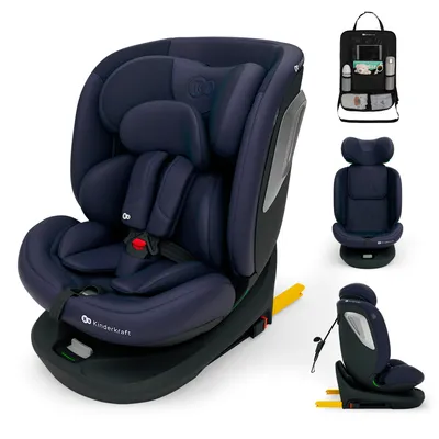 Produktbild von Kinderkraft I-GROW 2 PLUS, Kindersitz 0-36 kg, i-Size 40-150 cm, 360° drehbar, ISOFIX, FWF/RWF, Blau, mit Auto-Organizer