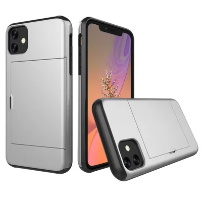 Produktbild von Hülle für Apple iPhone 11 Pro Max 2019 6.5 Zoll mit Kartensteckplatz Case Cover Stoßfest Silber