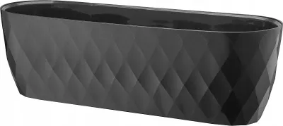 Obrázek produktu pro Květináč plastový šedý Galicia 47 cm X 14,5 X 15 cm