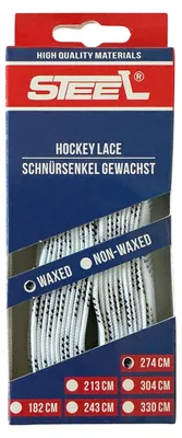 Produktbild von Schnürsenkel STEEL gewachst weiß/schwarz 96"/244cm