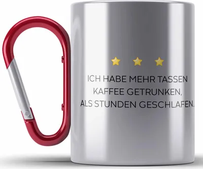 Produktbild von Trendation - Lustige Edelstahl Tasse Karabiner mit Spruch für Frauen Männer Arbeit Büro Lustig Edelstahl Tasse Karabinern Becher mit Sprüchen Kollegin Geschenk Sarkasmus Kaffee (Rot)