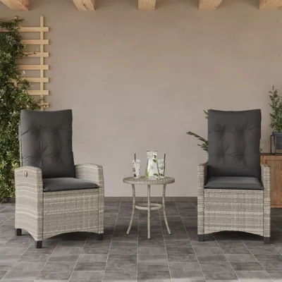 Produktbild von Möbel Gartensessel mit Kissen 2 Stk. Verstellbar Hellgrau Poly Rattan 2024