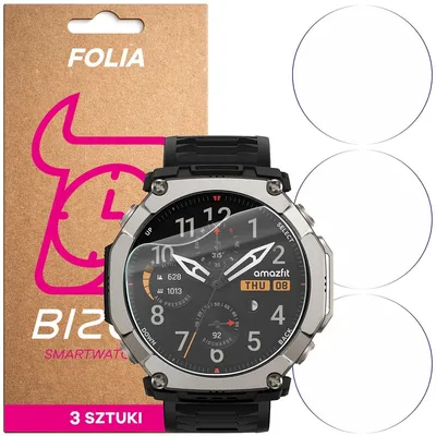 Produktbild von 3x Schutzfolie für den Bildschirm für Amazfit T-Rex Ultra 2, Bizon Watch HydroFlex