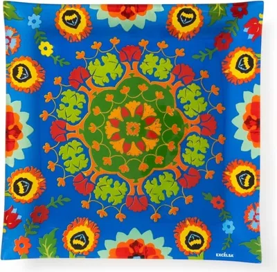 Immagine prodotto di Piatto/vassoio Excelsa New Delhi in vetro 30x2,5x30 cm Colorato