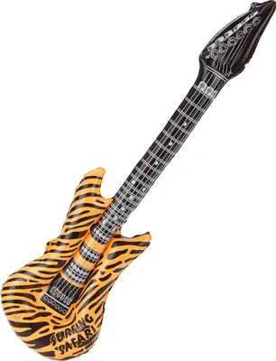 Zdjęcie produktu dla Nadmuchiwana gitara rockowa czarno-pomarańczowa - rozmiar uniwersalny