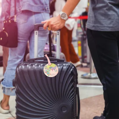 Produktbild von Vintage Weltkarten Gepäckanhänger - 4 Stück Adressetiketten für Koffer und Reisetaschen