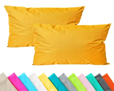 Produktbild von JACK 2er Set Outdoor Kissenhülle Kissenbezug 30x50cm Wasserfest Sitzkissen Lounge Kissen Garten Stuhl Lotus Effekt, Farbe:Gold