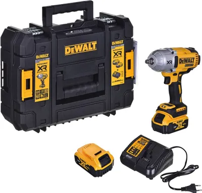 Zdjęcie produktu dla DeWALT DCF900P2T-QW, Klucz udarowy, Bezszczotkowy, Czarny, Żółty, 1/2", 1898 N·m, Bateria
