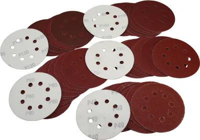 Produktbild von Schleifscheiben 125mm 50 Blatt Schleifpapier Sortiment Korn 40-180 Klett