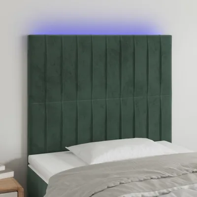 Produktbild von Design Möbel LED Kopfteil Dunkelgrün 90x5x118/128 cm Samt - 2024 Neu