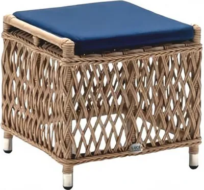 Produktbild von Hocker Blau Quadrat Sitzhocker Hochwertig Sitzpouf Terrasse Designer Möbel