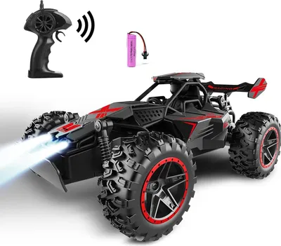 Produktbild von OKWISH Ferngesteuerte Autos, 1:18 RC Auto, 2,4 GHz Highspeed Offroad Stunt Car mit LED-Lichtern, Rot, Schnelle Rennstrecken-Action für Kinder & Jugendliche