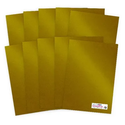 Produktbild von itenga Fotokarton - A4 300 g/qm 10 Blatt Gold glänzend