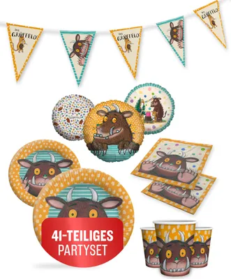 Produktbild von Grüffelo 41-tlg. Party Set – Kindergeburtstag Deko mit Wimpel Ballons Servietten