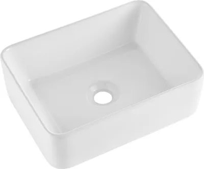 Immagine prodotto di Lavabo moderno in Vetroceramica - Lavabo da appoggio per il bagno - Bianco 406x305x133mm - Design elegante - Facile da pulire - Finitura di alta qualità