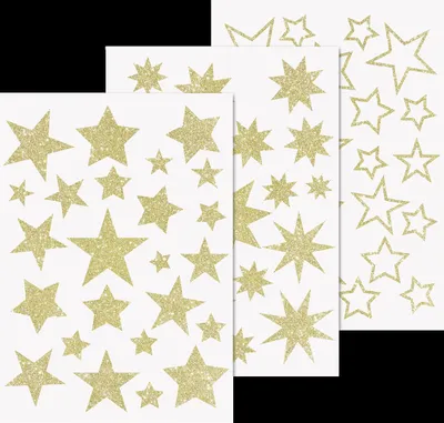 Image de 10X Heyda 203584469 Autocollants de fenêtre "étoiles" or brillant
