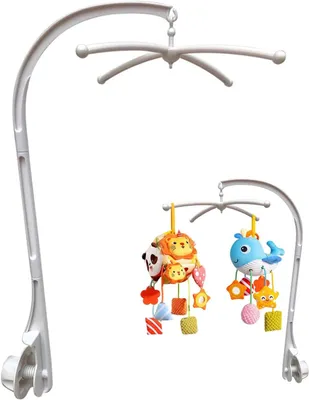 Produktbild von Baby Mobile Halterung 360° drehbar, für Kinderbett, Holz, weiß