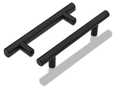 Möbelgriffe, schwarz, 25 Stück, 128 mm Lochabstand