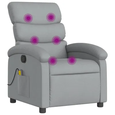 Image de Fauteuil de massage inclinable Gris clair Tissu