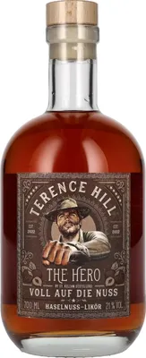Produktbild von Terence Hill The Hero Voll auf die Nuss Haselnusslikör Flasche 700ml