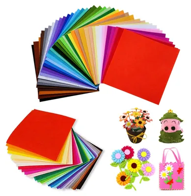 Bastelfilz 80 Stück, 40 Farben, 2 Größen, Polyester