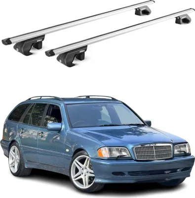 Immagine prodotto di Dachträger für Mercedes C Klasse S202 S203 S204 Kombi 1993-2014 90kg Grau 2x ABE