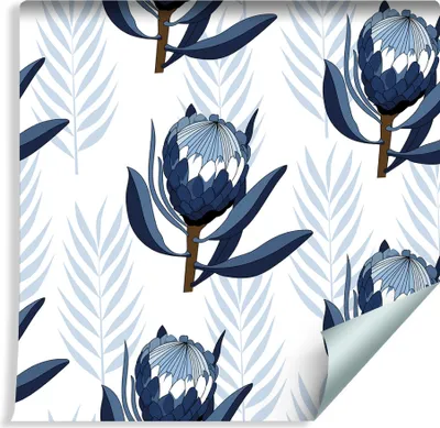 Produktbild von 10m VLIES TAPETE Rolle Natur Schüne Protea BLUMEN XXL