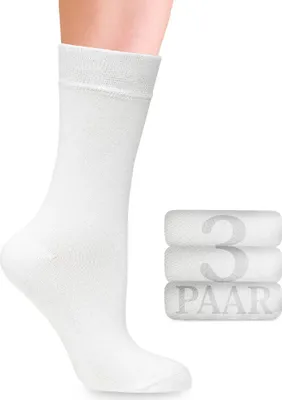 Baumwoll-Socken 75% Zertifizierte Bio-Baumwolle, Weicher Pique-Bund, Flache Naht