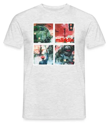 Produktbild von Spreadshirt Märklin Eisenbahnen Kacheln Modelleisenbahn Männer T-Shirt, 3XL, Grau meliert