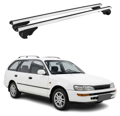 Productafbeelding van Dakdragers voor Toyota Corolla Mk8 Wagon, bouwjaar 1997-2002, grijs, 2 stuks, AI-gegenereerde afbeelding