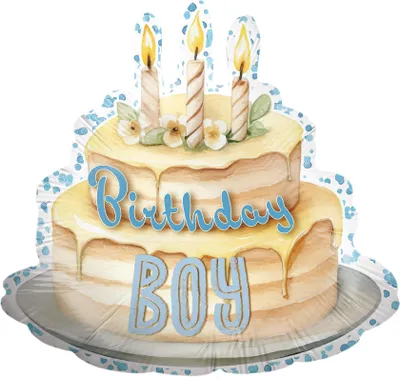 Produktbild von Folienballon Happy Birthday Torte Birthday Boy 70 x 65 cm