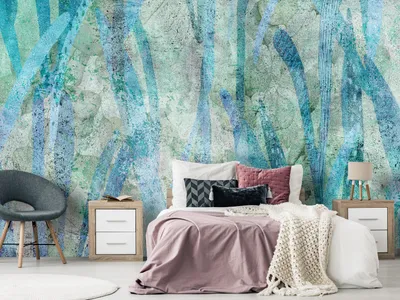 Produktbild von Vlies Fototapete Abstrakte Natur 300x210 cm Tapeten Wandtapete XXL Pflanzenmotiv Wiese Botanik bunt f-A-0904-a-a