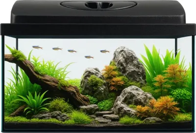Produktbild von Aquarium Komplettset 40x25x25 25 L Starterset Aquarium Becken mit Abdeckung inkl. LED Beleuchtung Aquarium Set Komplett