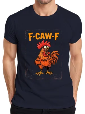 Obrázek produktu pro F-CAW-F Vtipné tričko s nápisem Rooster Cockerel Farm Vintage Retro Meme, námořnická modrá, 3XL