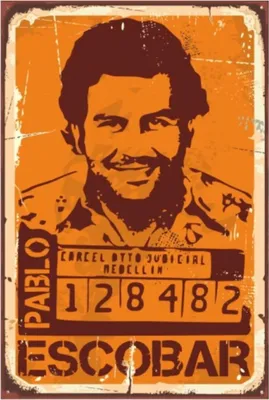 Produktbild von Pablo Escobar Wandposter 20x30cm | MDF Retro Deko | Narcos Kriminal Motiv | Gangster Kunst | Vintage Stil | Hochwertiger Druck | Wanddeko mit Stil