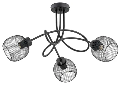 Zdjęcie produktu dla Lampa sufitowa PRAXIDE czarna 3xE27x15W metal wym:36x65x65cm IP20 Alfa