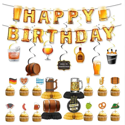 Oktoberfest Deko Set – Bier Geburtstagsdeko für Männer