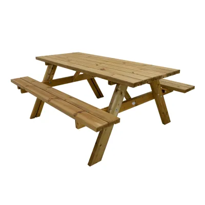 Produktbild von AXI Julie Picknicktisch aus Holz in Braun für 6 Personen | Picknick Tisch / Picnic Table / Picknickbank für Erwachsene | Set für den Garten | 177 x