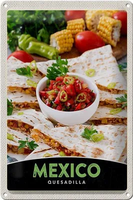 Produktbild von Blechschild Reise 20x30cm Mexiko Quesadilla Amerika scharf