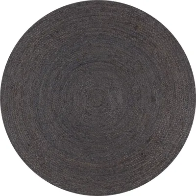 Produktbild von Teppich Handgefertigt Jute Rund 150 cm Dunkelgrau
