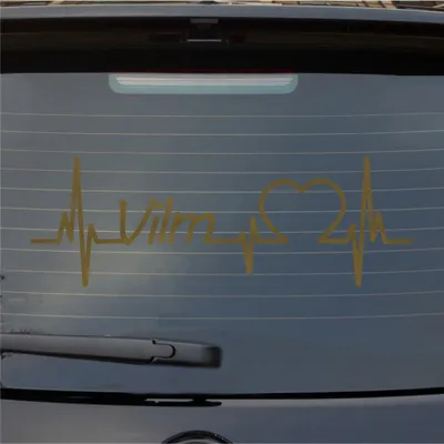 Produktbild von Heckscheibenaufkleber Vilm Herzschlag Puls Insel Ostsee Liebe 55x19 cm Gold Auto Aufkleber Sticker