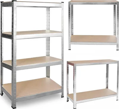 Produktbild von Metallregal, 4 MDF-Regalböden, 150 x 75 x 30 cm