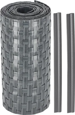 Zdjęcie produktu dla KOTARBAU® Technorattanowe listwy ochronne Solidne do ogrodu i na balkon Ciemnoszare 19 cm x 255 cm Biodegradowalne Wiele kolorów Estetyczne Trwale Premium