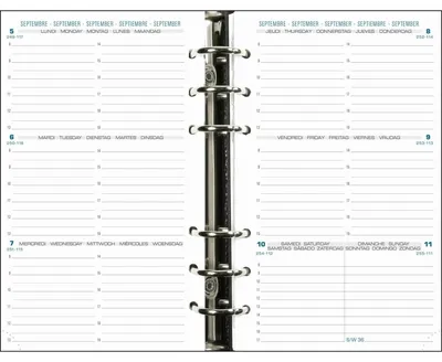 Produktbild von Timer Kalender 1 Woche/ 2 Seite waagrecht 105x172mm Kalendarium 2026.