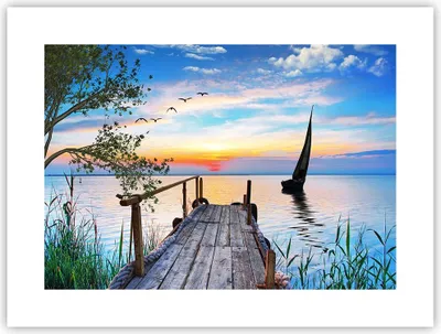 Produktbild von Poster - Poster ohne Rahmen - Brücke See - 40x30 cm - Wand Bild - Wanddeko - Wandbilder - Kunstposter - Wandposter - Bilder - Kunstdruck - Wanddekoration - Wandbild - P2XAA40x30-4115
