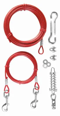 Produktbild von TRIXIE Spannleine mit Laufleine - rot - 15 m