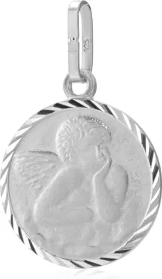 Produktbild von NKlaus Kettenanhänger Schutzengel 925 Silber diamantiert teilmatt 12mm Talisman Amulett 13452