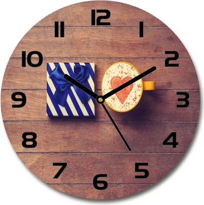 Produktbild von Wanduhr aus Glas 30fi Glasbild Glasuhr Gehärtetes Glas - schwarze-zeiger - Coffee and a gift